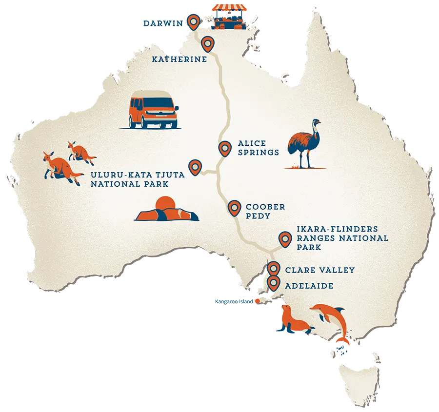 Stuart Highway von Adelaide nach Darwin