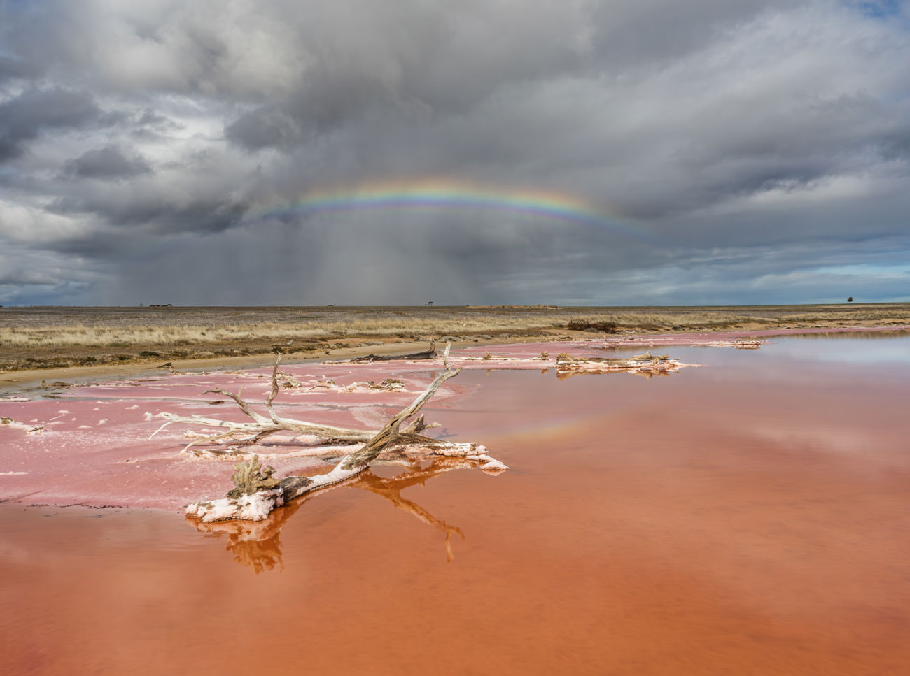 Pink lake rainbow. @adbe_photographyyorke